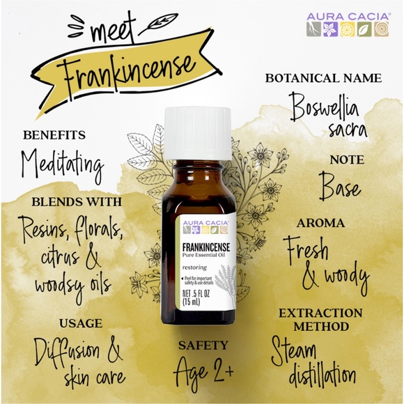 New AURA CACIA Frankincense ESSENTIAL OIL 0.5 FL. OZ - Picture 2 of 5